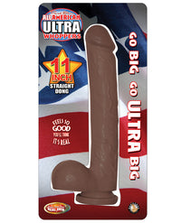All American Ultra Whoopers 11" Straight Dong - Brown - THE FETISH ACADEMY 