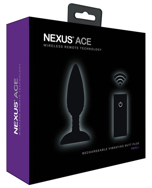 Nexus Ace Remote Control Butt Plug Small - Black - THE FETISH ACADEMY 