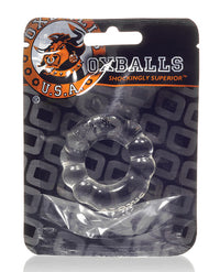 Oxballs Atomic Jock 6-pack Shaped Cockring - Clear - THE FETISH ACADEMY 