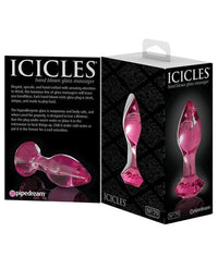 Icicles No. 79 Hand Blown Glass Diamond Butt Plug - Pink - TFA
