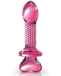 Icicles No. 82 Hand Blown Glass Butt Plug - Ribbed-pink - TFA