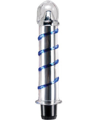 Icicles No. 20 Hand Blown Glass Vibrator Waterproof - Clear W-blue Swirls - TFA