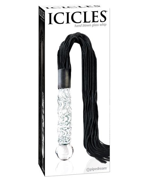 Icicles No. 38 Hand Blown Glass Handled Whip - Clear - TFA
