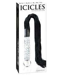 Icicles No. 38 Hand Blown Glass Handled Whip - Clear - THE FETISH ACADEMY 