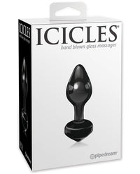 Icicles No. 44 Hand Blown Glass Butt Plug - Black - THE FETISH ACADEMY 