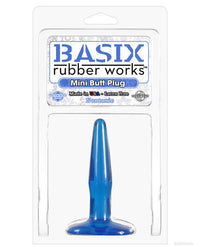 Basix Rubber Works Mini Butt Plug - Blue - THE FETISH ACADEMY 