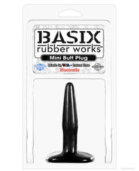 Basix Rubber Works Mini Butt Plug - Black - THE FETISH ACADEMY 