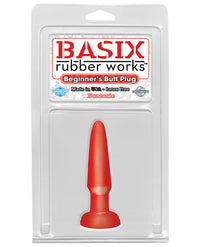 Basix Rubber Works Beginner's Butt Plug - Red - THE FETISH ACADEMY 