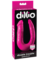 Dillio 10" Double Trouble - Pink - THE FETISH ACADEMY 