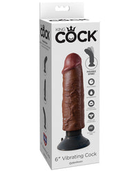 King Cock 6" Vibrating Cock - Brown - THE FETISH ACADEMY 