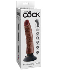 King Cock 7" Vibrating Cock - Brown - THE FETISH ACADEMY 
