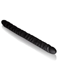 17" Slim Jim Duo Veined Super Slim Double Dong - Black - THE FETISH ACADEMY 