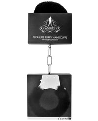 Shots Ouch Furry Pleasure Handcuffs - Black - THE FETISH ACADEMY 