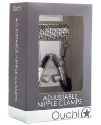 Shots Ouch Adjustable Nipple Clamps W-chain - Metal - THE FETISH ACADEMY 