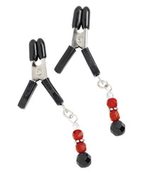 Spartacus Endurance Jumper Clamps W-red Beads - THE FETISH ACADEMY 