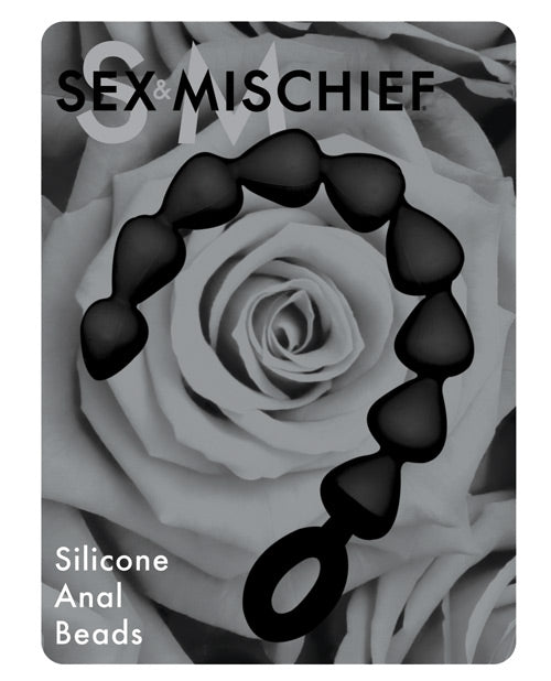 Sex & Mischief Silicone Anal Beads - Black - THE FETISH ACADEMY 