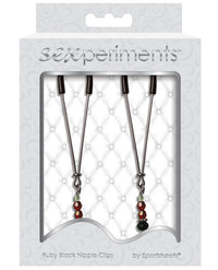 Sexperiments Ruby Black Nipple Clamps - THE FETISH ACADEMY 