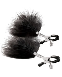 Steamy Shades Adjustable Feather Nipple Clamps - THE FETISH ACADEMY 