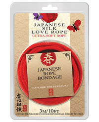 Japanese Silk Love Rope - 10' Red - THE FETISH ACADEMY 