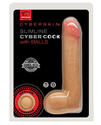 Cyberskin 8" Cock W-balls Slimline - Flesh - THE FETISH ACADEMY 