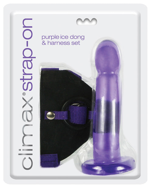 Climax Strap On Purple Ice Dong & Harness Set - THE FETISH ACADEMY 