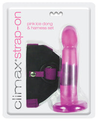 Climax Strap On Pink Ice Dong & Harness Set - THE FETISH ACADEMY 