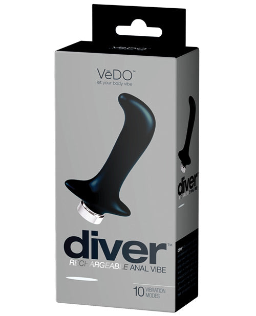 Vedo Diver Rechargeable Prostate Vibe - Just Black - THE FETISH ACADEMY 