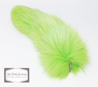 14" Dyed White Fox Clip on Tail - Green - TFA