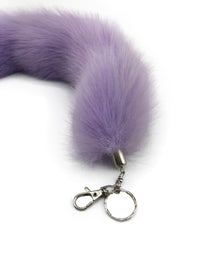 15" FAUX Fox Fur Clip on Tail with Key Chain - Lavender - TFA