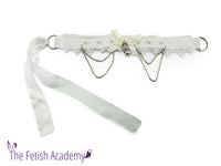 White Lace Choker with Bell - THE FETISH ACADEMY 