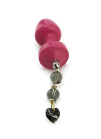 Extra Small Pink Stainless Steel Plug with Jeweled Charm - THE FETISH ACADEMY 