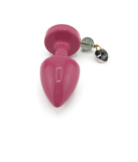 Extra Small Pink Stainless Steel Plug with Jeweled Charm - THE FETISH ACADEMY 