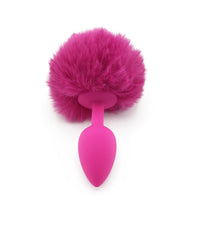 Faux Pink Bunny Tail with Silicone Plug - THE FETISH ACADEMY 