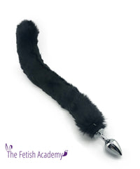 Extra Curvy Faux Black Cat Tail Butt Plug and Ears Set - THE FETISH ACADEMY 