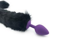 Extra Curvy Faux Black Cat Tail Butt Plug and Ears Set - THE FETISH ACADEMY 