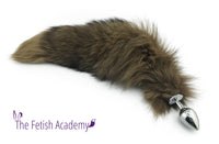 19" Bear Dyed Platinum Fox Tail Butt Plug - Fetish Academy Exclusive - THE FETISH ACADEMY 