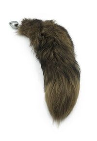 19" Bear Dyed Platinum Fox Tail Butt Plug - Fetish Academy Exclusive - THE FETISH ACADEMY 