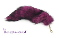 13"-15" Hot Pink Dyed Indigo Fox Fur Clip on Tail - THE FETISH ACADEMY 