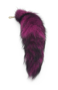 13"-15" Hot Pink Dyed Indigo Fox Fur Clip on Tail - THE FETISH ACADEMY 