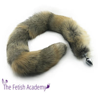 48" Extra Long Sewn Genuine Golden Island Fox Tail Butt Plug - Fetish Academy Exclusive - THE FETISH ACADEMY 