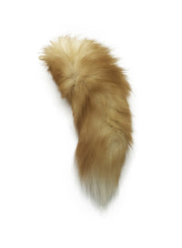 15" Blonde Silver Fox Fur Clip on Tail - THE FETISH ACADEMY 