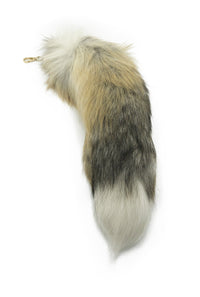 17" Golden Island Fox Fur Clip on Tail - THE FETISH ACADEMY 