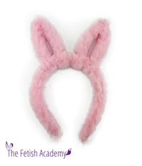 White Fox Tail and Pink Bunny Ears Set - THE FETISH ACADEMY 