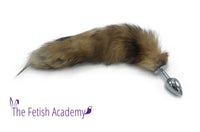 14"-16" Genuine American Red Fox Tail Butt Plug - THE FETISH ACADEMY 