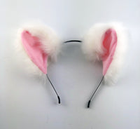 White and Pink Wolf Ears - TFA