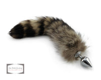 12"-14" Genuine Raccoon Tail Butt Plug - TFA