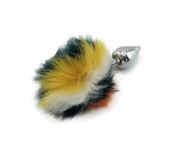 Faux Yellow/Green/Orange Bunny Tail Butt Plug - TFA