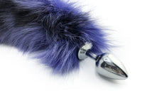 17"-18" Orchid Dyed Platinum Fox Tail Butt Plug - TFA