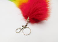 14" Dyed White Fox Clip On Tail - Rainbow Pride - TFA
