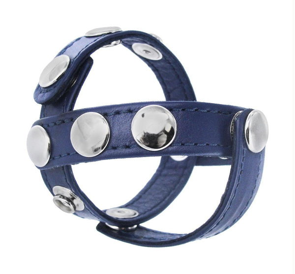 Blue Leather Cock and Ball Harness - TFA